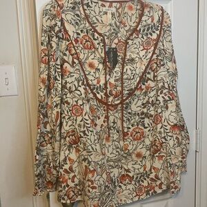 Matilda Jane Womens top large orange floral